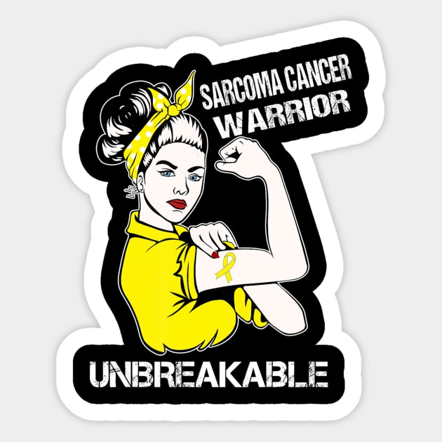 Sarcoma Cancer Warrior Unbreakable Sticker by ChristianCrecenzio